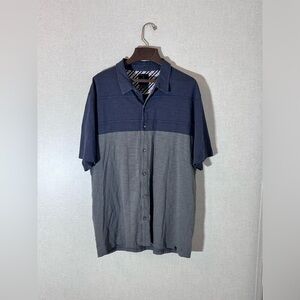 Prana Keylen Shirt Men's XXL Button Gravel Gray Short Sleeve